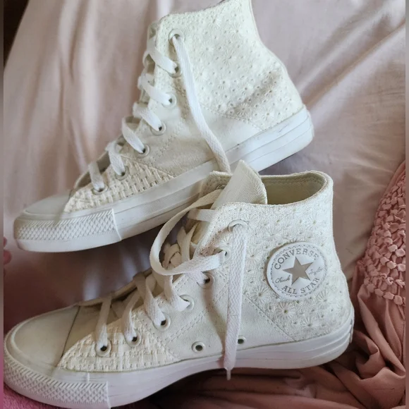 Converse Women's White High-Top Sneakers - Picture 2 of 5